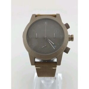 Electric Men's FW02 Chronograph Quartz Grey Watch Round Dial Leather Strap Date
